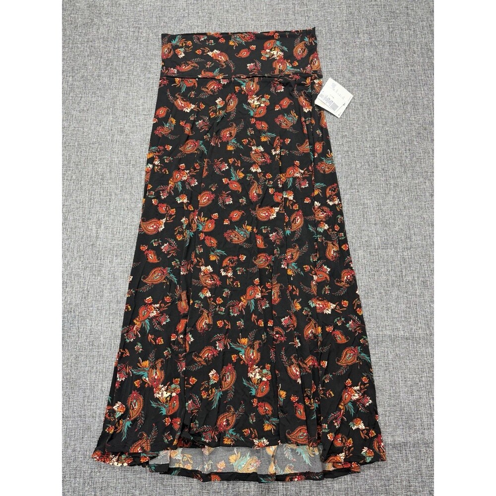 LuLaRoe NWT Maxi Skirt Floral Daisy Rose Roses flowers Sz L Waist Stretch